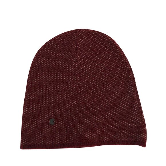 Gucci Unisex Burgundy Wool Cashmere Cotton Large Knit Beanie Hat With Logo - Picture 2 of 6